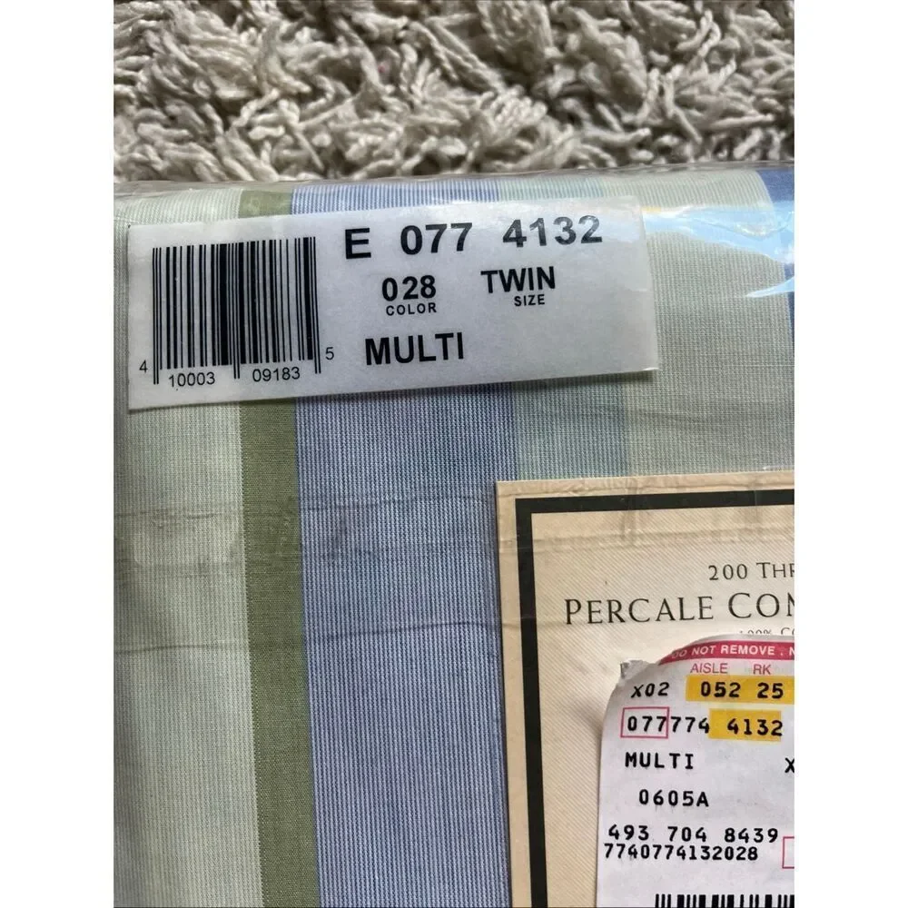 NEW Vintage EDDIE BAUER Twin Percale Comforter Cover Multi Striped